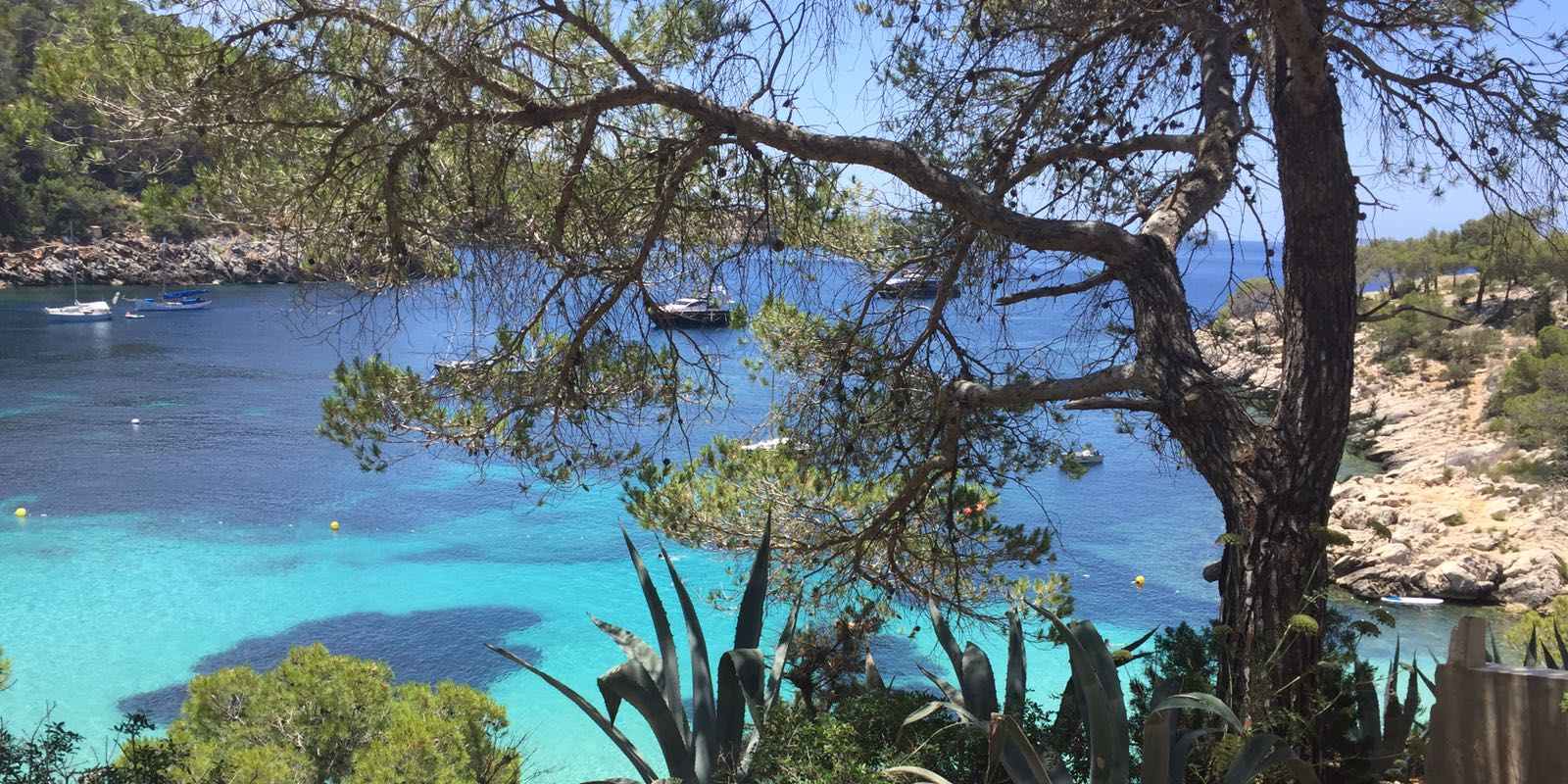 Uitzicht op baai Ibiza